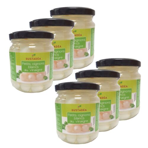 Lot 6x Petits Oignons Blancs Au Vinaigre - Pot 200g