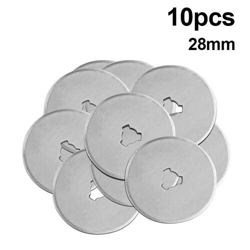 28mm 10pcs Disque de coupe en vinyle, rouleau de couteau rotatif de 28/45mm, lame de remplacement pour tissu, patchwork, cuir, couture, outil de coupe rond ""Nipseyteko""