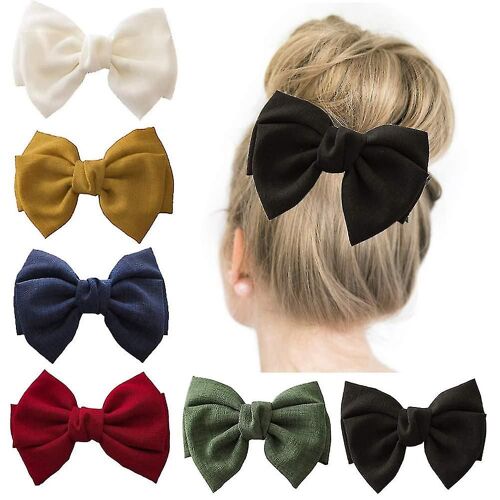 Beau Cadeau 6pcs Femmes Filles Grands Cheveux Bows Elegant Barrettes Accessoires De Cheveux Pour Les Cadeaux De Fête De Mariage (6pcs) 