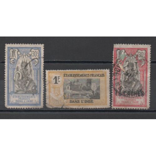 Etablissements Français Dans L'inde: Lot De 3 Timbres N°34,40,67