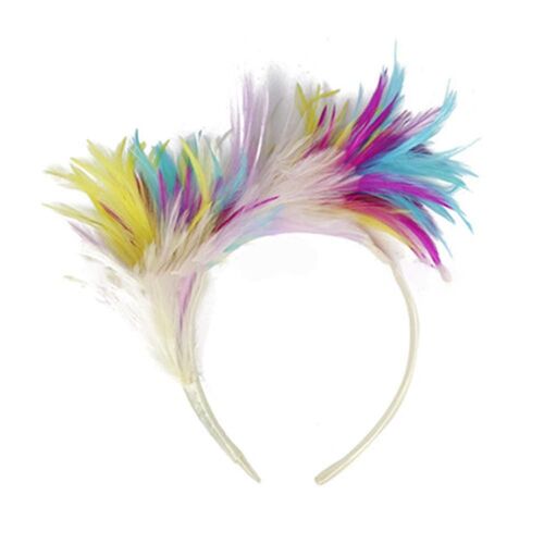 Plume Bandeau Couleur Nuptiale Plume Top Hat Headband Halloween Ball Headdress Headband Hair Band