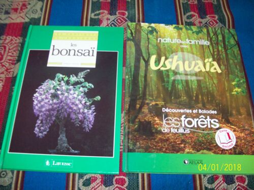 Lot De 2 Livres Les Bonzai ,Nature En Famille Avec Ushuaia