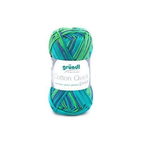 Fil De Coton À Tricoter Cotton Quick Print - Ppsc - Gründl 237 Vert