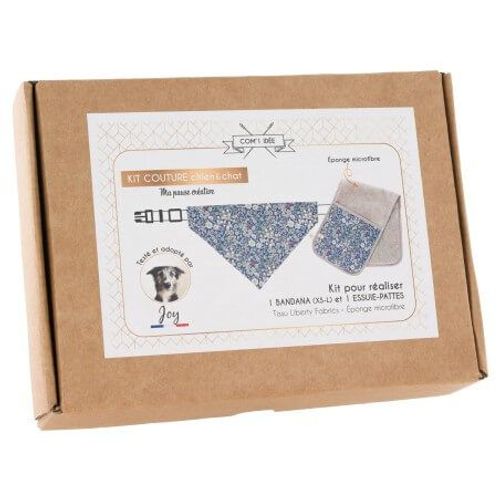 Kit Bandana + Essuie-Pattes Pour Chien Et Chat Joy - Niveau Débutant Bleu