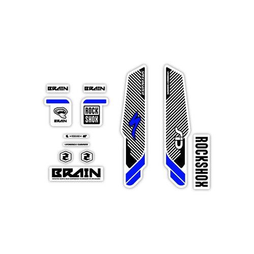 Autocollants Compatible Avec De Fourche De Vélo Rock Shox Sid Specialized Brain Lignes Noires 29''
