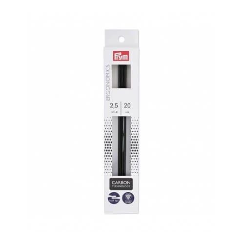 Aiguilles À Tricoter Double Pointe Ergonomics Carbon 20cm N°2 À 4 - Prym Noir (N°2,5)