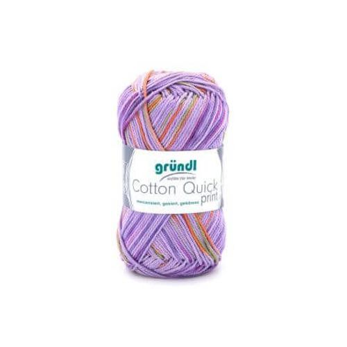Fil De Coton À Tricoter Cotton Quick Print - Ppsc - Gründl 192 Violet
