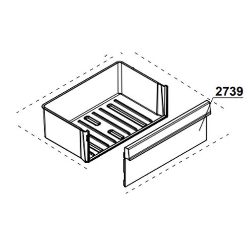 Facade de bac à lègumes repère 2739 Réfrigérateur congélateur (4640600500 BEKO)