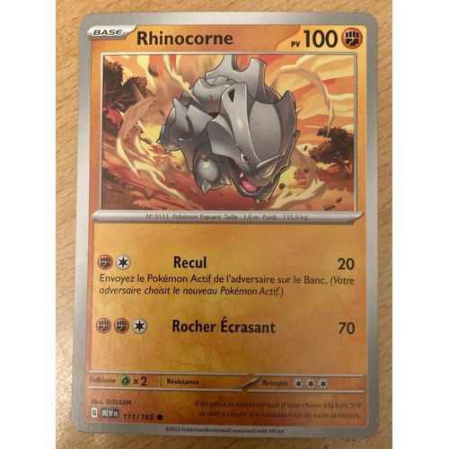 (2156) Rhinocorne 111/165 Pokemon 