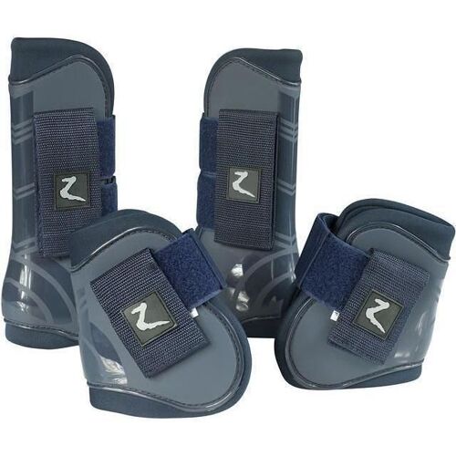 Horze Ensemble Complet De Guetres Pour Chevaux. Taille Full. Bleu Foncé