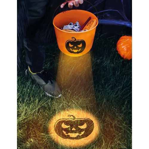 Seau À Bonbon Lumineux Citrouille Orange