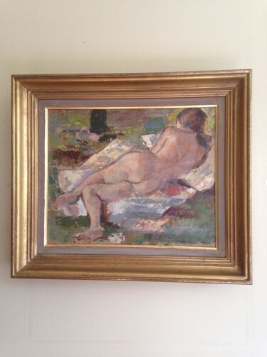Tableau Huile A.Vergeau 1960 (Signé) Cadre Bois Doré