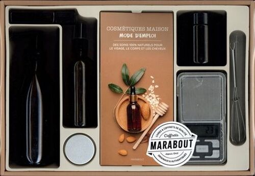 Le Grand Atelier Cosmétique - Coffret Avec 1 Balance, 1 Mini-Fouet, 1 Bocal, 1 Distributeur, 1 Flacon-Spray, 1 Flacon Roll-On, 1 Pot En Aluminium Et 1 Livre De Recettes