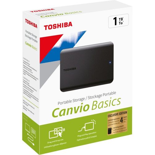 TOSHIBA - Disque dur externe Pack 1 To canvio basics + Housse