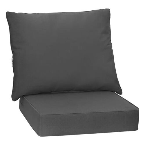 Costway Coussin Rembourré Avec Dossier Pour Chaise Ou Salon De Jardin Terrasse, Déhoussables - Gris Foncé