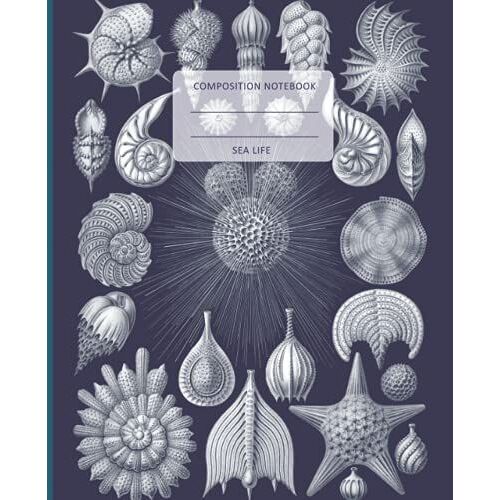 Composition Notebook Beautiful Sea Life Illustration: White Lined College Ruled Paper; 100 Pages (Sea Lives)