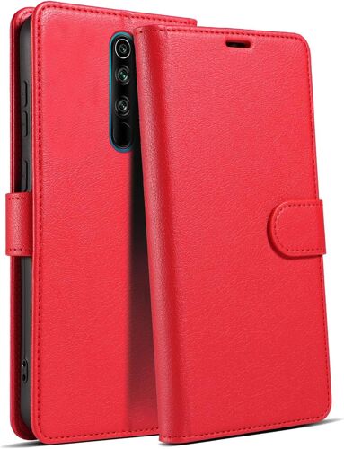 Coque Pour Xiaomi Redmi Note 8 Pro Avec [Rfid Blocage], Etui Redmi Note 8 Pro Cuir Pu Portefeuille [Bequille] [Fentes Pour Cartes] [Magnetique] Flip Housse Pour Redmi Note 8 Pro, Rouge