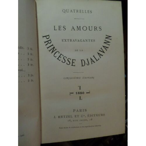Les Amours Extravagantes De La Princesse Djalavann