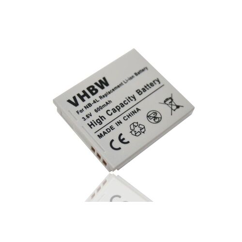 vhbw 1x Batterie compatible avec Canon Digital Ixus 30, 255 HS, 75, 40, 50, 65, 70, i7, 55, 80 is, 60, 82 appareil photo (600mAh, 3,6V, Li-ion)