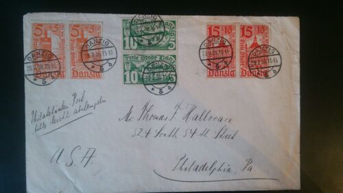 Timbres De Dantzig Sur Lettre