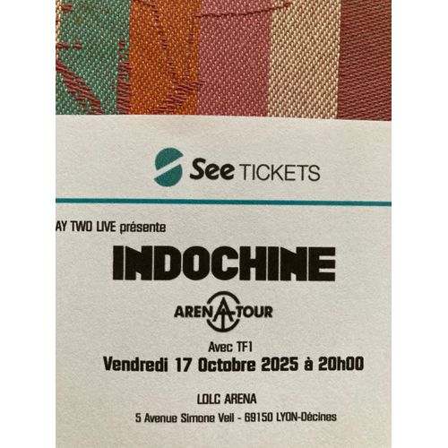 Billet De Concert Indochine - Arena Tour, Lyon - 17/10/25