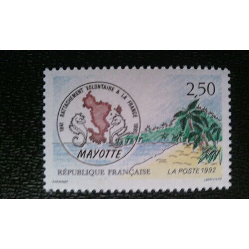 Timbre France ( Yt 2735 ) 1991 150e Anniversaire De L'annexion Volontaire De Mayotte