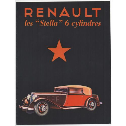 Planches Publicitaires Renault "Stella" 6 Cylindres De 1933