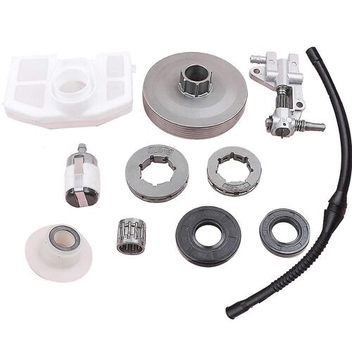 Tambour De Jante De Pignon D'embrayage Pour Tronçonneuse Chinoise 4500 5200 5800 45cc Pompe À Huile Vis Sans Fin Engrenage Air Carburant Filte