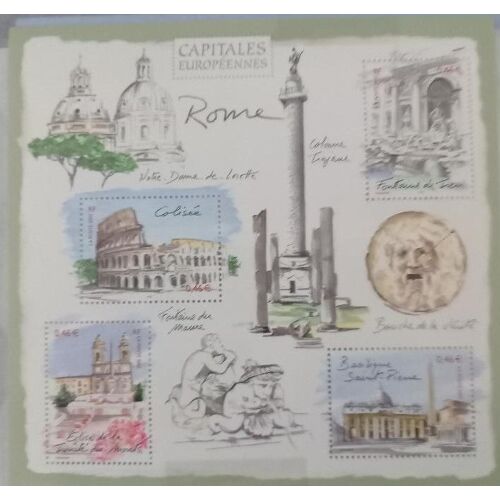 Bloc De 4 Timbres, Capitales Européennes, Consacré À Rome, 0,46e Chacun.