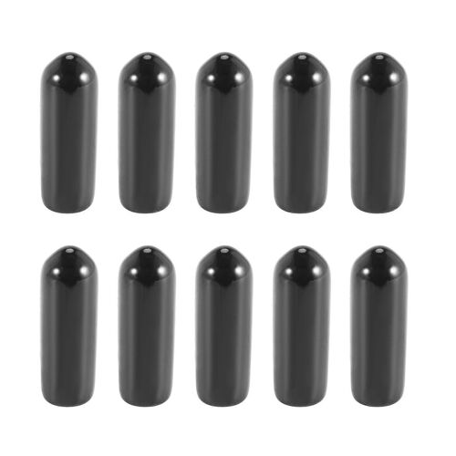 100 Pcs Embouts En Caoutchouc 4Mm ID PVC Tube Rond Capuchon Couvercle Vis Filetage Protecteurs Noir
