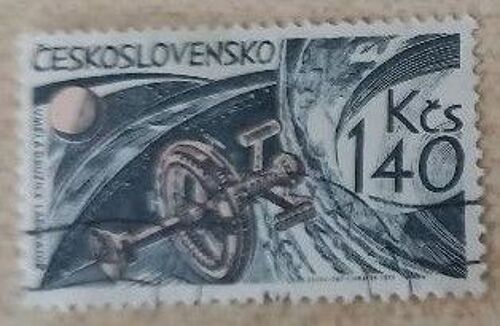 Timbre Oblitéré Tchèque, Satellite, Ceskoslovensko, 140 Kcs