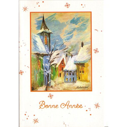 Carte Postale Meilleurs Voeux : Le Village En Hiver D71