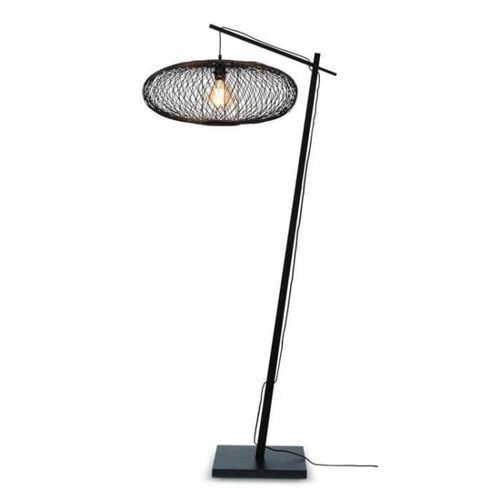 Lampadaire Bambou Noir H176cm