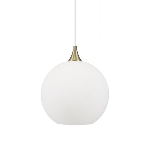 Pendentif - Bol Blanc 651608 - Verre - Laiton Brossé - E27 Max 60w