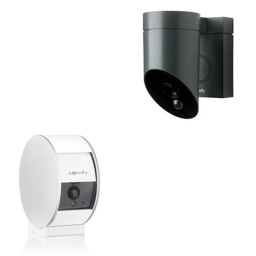 1 caméra intérieure Somfy Indoor Camera et 1 extérieure Somfy Outdoor Camera grise - Somfy Protect