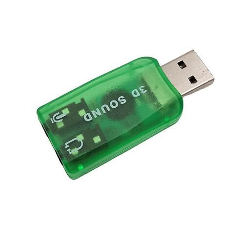 Carte son USB Carte son externe USB vers 3.5Mm Adaptateur audio stéréo pour Win 7 8 Android Haut-parleur Casque pour ordinateur portable Vert