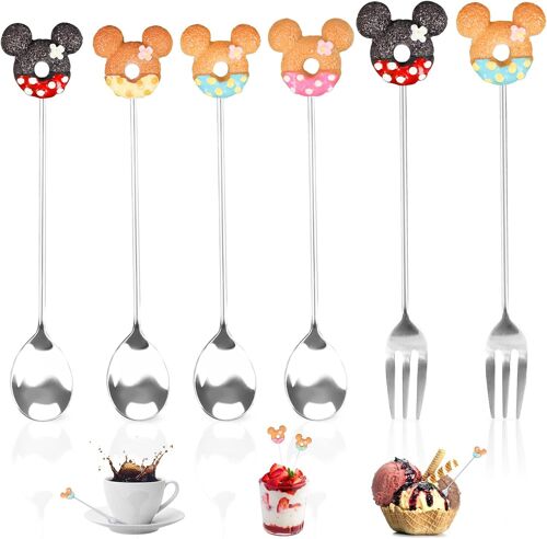 6 Pcs Cuillère À Café Petite Cuillère À Dessert Petite Cuillère À Café Longue Cuillères À Café En Acier Inoxydable Petite Cuillère À Café Fantaisie Cuillère À Thé Cuillère À Confiture