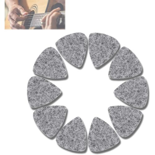 Gris - 10 Plectres De Guitare, Plectres De Musique Plectres De Guitare Pour Ukulélé Plectres De Laine Plectres De 3 Mm Accessoires Pour Instruments
