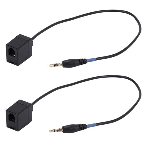 2pièces 3.5mm Mâle Jack à RJ9 4P4C Adaptateur Convertisseur Câble de Rallonge pour