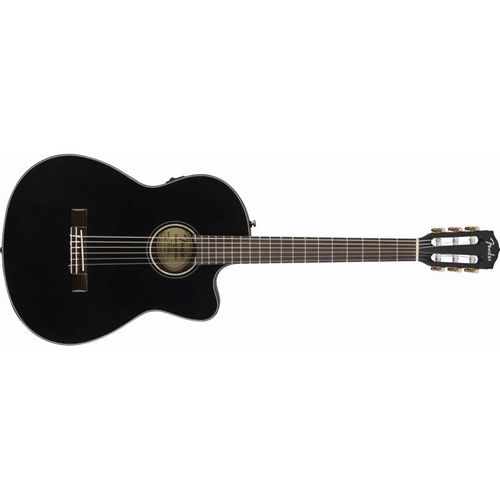 Fender Cn-140sce Nylon Thinline - Touche Noyer - Noire (+ Étui)