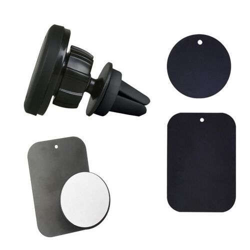 Support Voiture - Microsoft - LUMIA 650 - Aimanté - Rotation 360° - 2 Plaques Métalliques