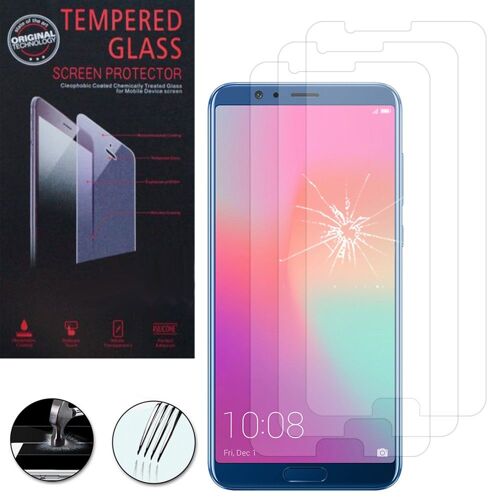 Lot / Pack De 3 Films Verre Trempé Pour Huawei Honor View 10 5.99" Protection D'écran