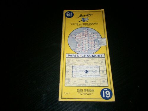 Carte Michelin N°61 Paris Chaumont