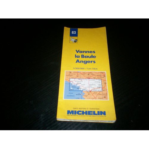 Carte Michelin N°63 Vannes La Baule Angers