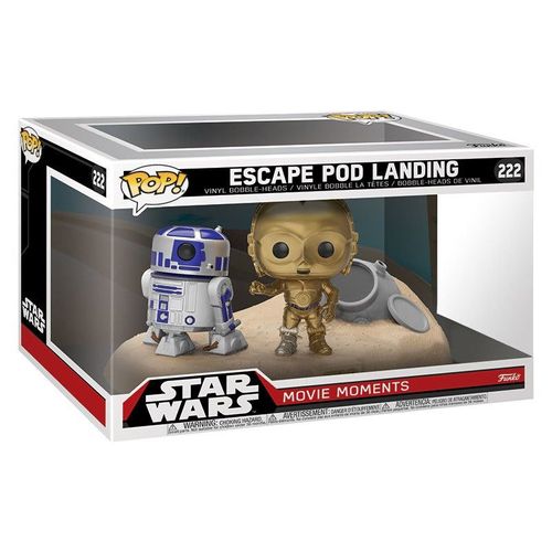 Figurine Pop - Star Wars Classique - Movie Moments Escape Pod Landing R2d2 &  C3po Desert - Funko Pop N°222