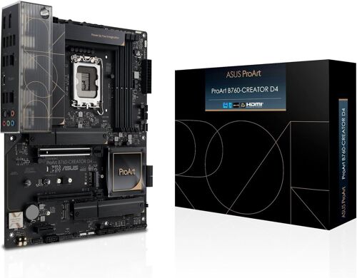 ASUS ProArt B760-CREATOR D4 - Carte-mère - ATX - Socket LGA1700 - B760 Chipset - USB-C 3.2 Gen2, USB 3.2 Gen 1, USB-C 3.2 Gen 2x2 - Gigabit LAN, 2.5 Gigabit LAN - carte graphique embarquée (unité centrale requise) - audio HD (8 canaux)