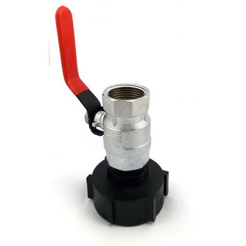 Raccord S60x6 - vanne à boisseau sphérique en laiton chromé sortie femelle 1 pouce - 1'' BSP