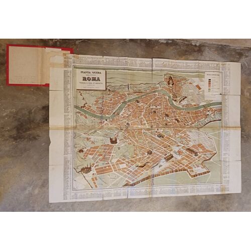 Pianta Guida Della Citta? Di Roma : Veduta A Volo D'uccello / Dis. E Litog. Romolo Bulla. Roma, Vantaggio 2, Diritto Di Proprieta Romolo Bulla Dis. E. Litog. - Vers 1885