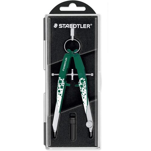 Staedtler Pr?Zisions-/Geometriezirkel Mars Comfort, Gr?N Spindelf?Hrung, Rundfederkopf, Mitteltriebsspindel, Compas