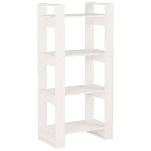 Vidaxl Bibliothèque/Séparateur De Pièce Blanc 60x35x125 Cm Bois Massif